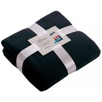 Fleece deken/plaid marineblauw 130 x 170 cm - thumbnail