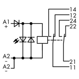 WAGO 789-312 Industrieel relais Nominale spanning: 24 V/DC Schakelstroom (max.): 8 A 2x wisselcontact 1 stuk(s)