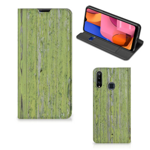 Samsung Galaxy A20s Book Wallet Case Green Wood