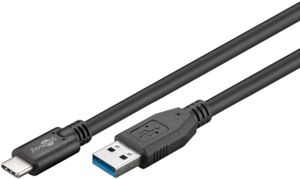 USB 3.2 GEN 1 (USB3.0) Aansluitkabel - USB-C naar USB-A - 5Gbit/s - USB adapter - OTG kabel - USB-C naar USB-A aansluitkabel- 1m - 5Gbit/s - GEN 1 - zwart