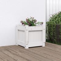 VidaXL Plantenbak 31x31x31 cm massief grenenhout wit - thumbnail