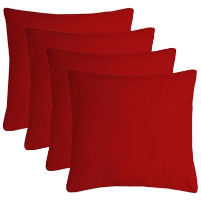 Stof Textile sierkussen Nelson - 4x - rood - 40 x 40 cm - bank kussens - polyester