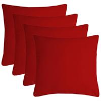 Stof Textile sierkussen Nelson - 4x - rood - 40 x 40 cm - bank kussens - polyester