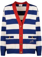 Bally cardigan rayé à logo brodé - Blanc