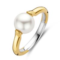 TI SENTO-Milano 12290YP Ring zilver-zoetwaterparel goud-en zilverkleurig-wit