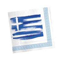 Feestelijke servetten - 20x - Griekenland thema - 3 laags - 33 x 33 cm   - - thumbnail