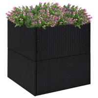 VidaXL Plantenbak 80x80x80 cm poly rattan zwart