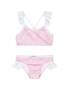 Versace Kids bikini volanté à imprimé Barocco - Rose