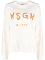 MSGM sweat en coton à logo imprimé - Blanc - thumbnail