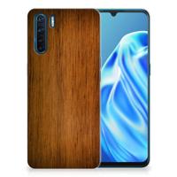OPPO A91 | Bumper Hoesje | Donker Hout