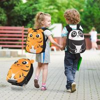 2-Delige Kinderkofferset met 40 cm Kinderkoffer & 30 cm Rugzak Rollende Koffer Reistrolleykofferset voor Kinderen Geel / Roze / Wit+Zwart