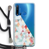 Gekleurde driehoekjes pastel: Huawei P20 Lite (2019) Transparant Hoesje met koord