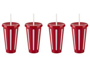 LIVARNO home Popcorn- en drinkbeker (drinkbeker set van 4)