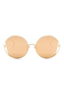 Linda Farrow lunettes de soleil rondes Quarry C1 - Or