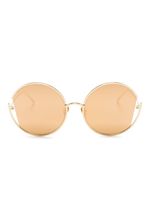 Linda Farrow lunettes de soleil rondes Quarry C1 - Or