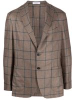 Boglioli plaid-check silk blazer - Marron