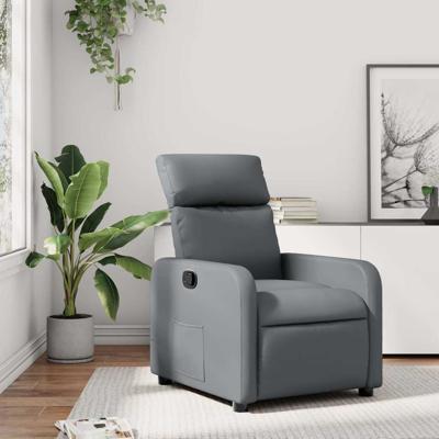 Fauteuil verstelbaar kunstleer grijs