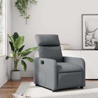 Fauteuil verstelbaar kunstleer grijs