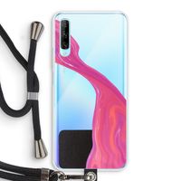 Paarse stroom: Huawei P Smart Pro Transparant Hoesje met koord