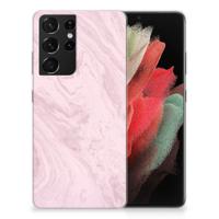Samsung Galaxy S21 Ultra | TPU | Siliconen hoesje | Marble Pink - Origineel Cadeau Vriendin