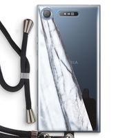 Gestreepte marmer: Sony Xperia XZ1 Transparant Hoesje met koord