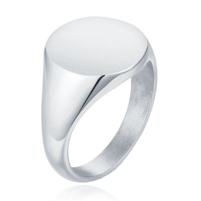 Zilverkleurige Dames Zegelring van Edelstaal-17mm