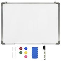 VidaXL Whiteboard magnetisch 90x60 cm staal wit
