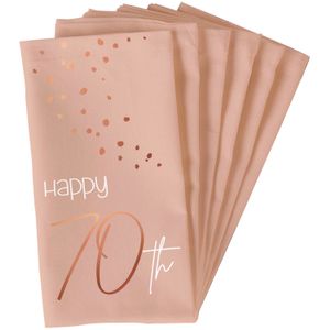 Servetten 70 Jaar Elegant Blush (10st)