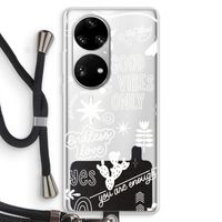 Good vibes: Huawei P50 Pro Transparant Hoesje met koord