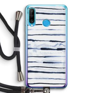 Ink Stripes: Huawei P30 Lite Transparant Hoesje met koord