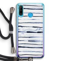 Ink Stripes: Huawei P30 Lite Transparant Hoesje met koord