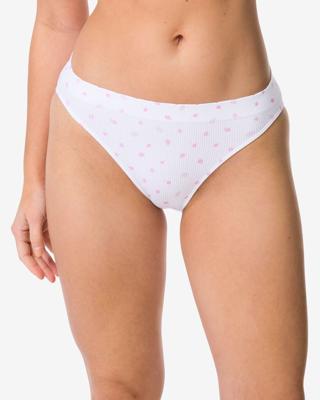 HEMA Damesslip naadloos rib bloemen wit (wit)