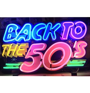 Back To The Fifties Neon Met Achterplaat 70 x 42 cm