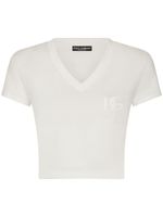 Dolce & Gabbana chemise en coton stretch à logo brodé - Blanc