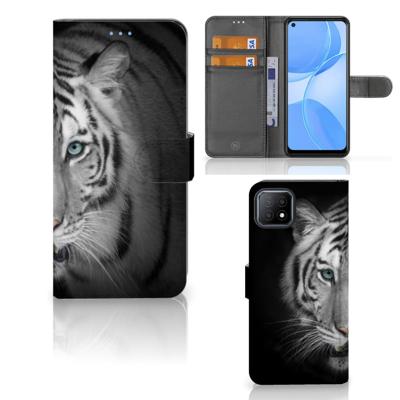 OPPO A73 5G | Telefoonhoesje | Met pasjeshouder | Tijger