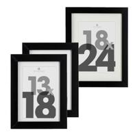 Fotolijstjes set - 1x voor 18 x 24 cm - 2x voor 13 x 18 cm - zwart - modern/strak ontwerp Fotolijstjes set - 1x voor 18 x 24 cm - 2x voor 13 x 18 cm - zwart - modern/strak ontwerp