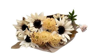 Boeket gedroogde kunstbloemen creme - Buitengewoon de boet