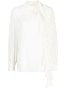 Dolce & Gabbana blouse en soie à volants - Blanc