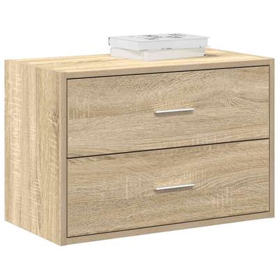 Kast met 2 lades 60x31x40 cm bewerkt hout sonoma eikenkleur