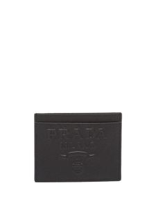 Prada porte-cartes à logo embossé - Noir