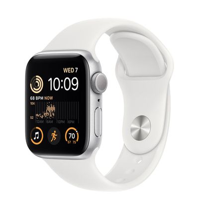 Refurbished Watch SE 2020 40MM Zilver met Wit Sportbandje Licht gebruikt Ja