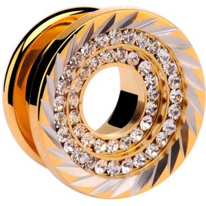 Jeweled Flesh Tunnel Verguld chirurgisch staal 316L Tunnels & Plugs