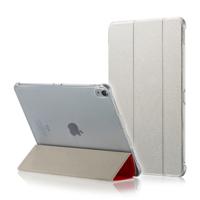 Zijde textuur horizontale Flip magnetische PU lederen case voor iPad Pro 12 9 inch (2018) met drie-opvouwbare houder & slaap/Wake-up functie (lichtgr