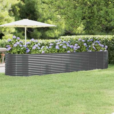 Plantenbak 396x100x68 cm gegalvaniseerd staal antracietkleurig