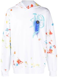 Philipp Plein hoodie Dripping Skull - Blanc