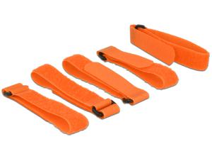 Delock 18707 Klittenband L 300 mm x B 20 mm 5 stuks met lus oranje