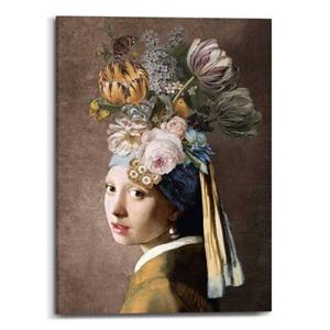 Reinders - Girl Flowers - Canvas Schilderij 70x50cm