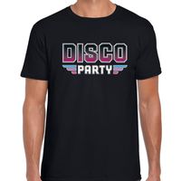 Feest shirt Disco seventies party t-shirt zwart voor heren 2XL  -