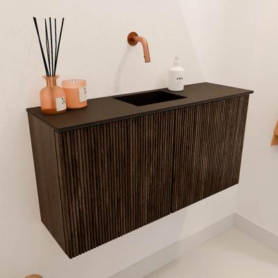 Toiletmeubel Mondiaz Joya | 80 cm | Meubelkleur Walnut | Faye wastafel Urban Midden | Zonder kraangat(en) Toiletmeubel Mondiaz Joya | 80 cm | Meubelkleur Walnut | Faye wastafel Urban Midden | Zonder kraangat(en)