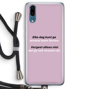 gij zijt ook iemand: Huawei P20 Transparant Hoesje met koord